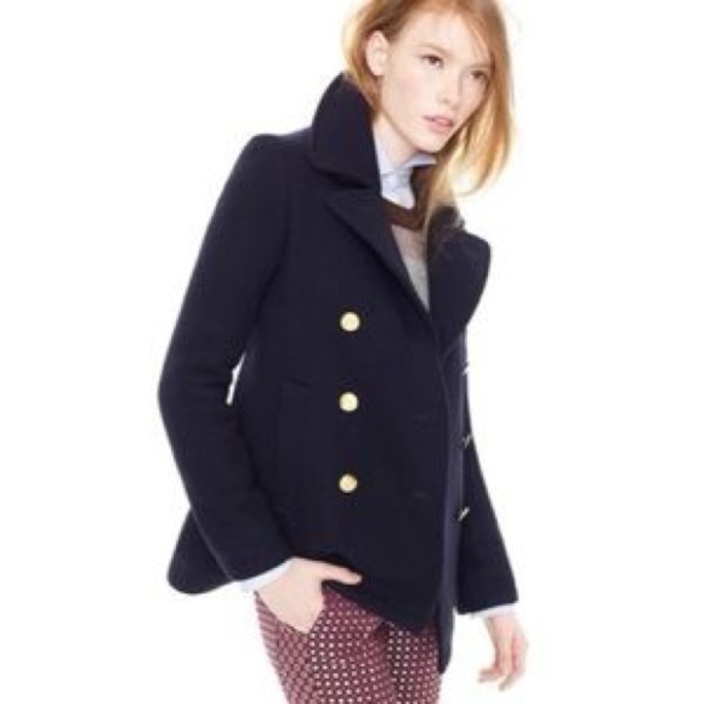 J. Crew Stadium Nello Gori Peacoat 8 - Picture 2 of 12